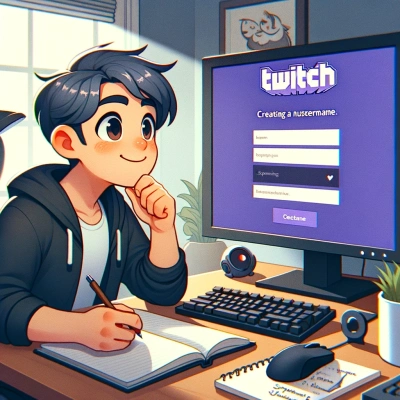 un jeune créant avec enthousiasme son compte Twitch