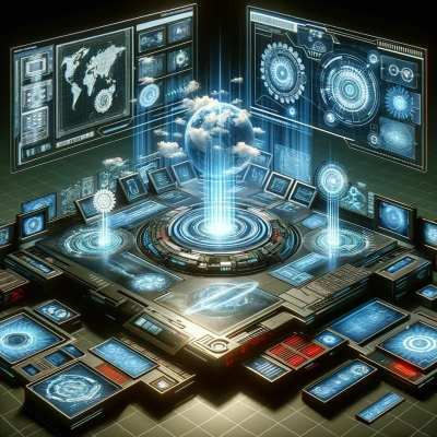 Un serveur représenté dans le Cloud
